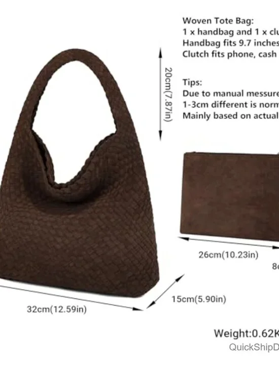 Faux Suede Hobo Handbag with Top Handle and Shoulder Strap - Picture 3 of 7